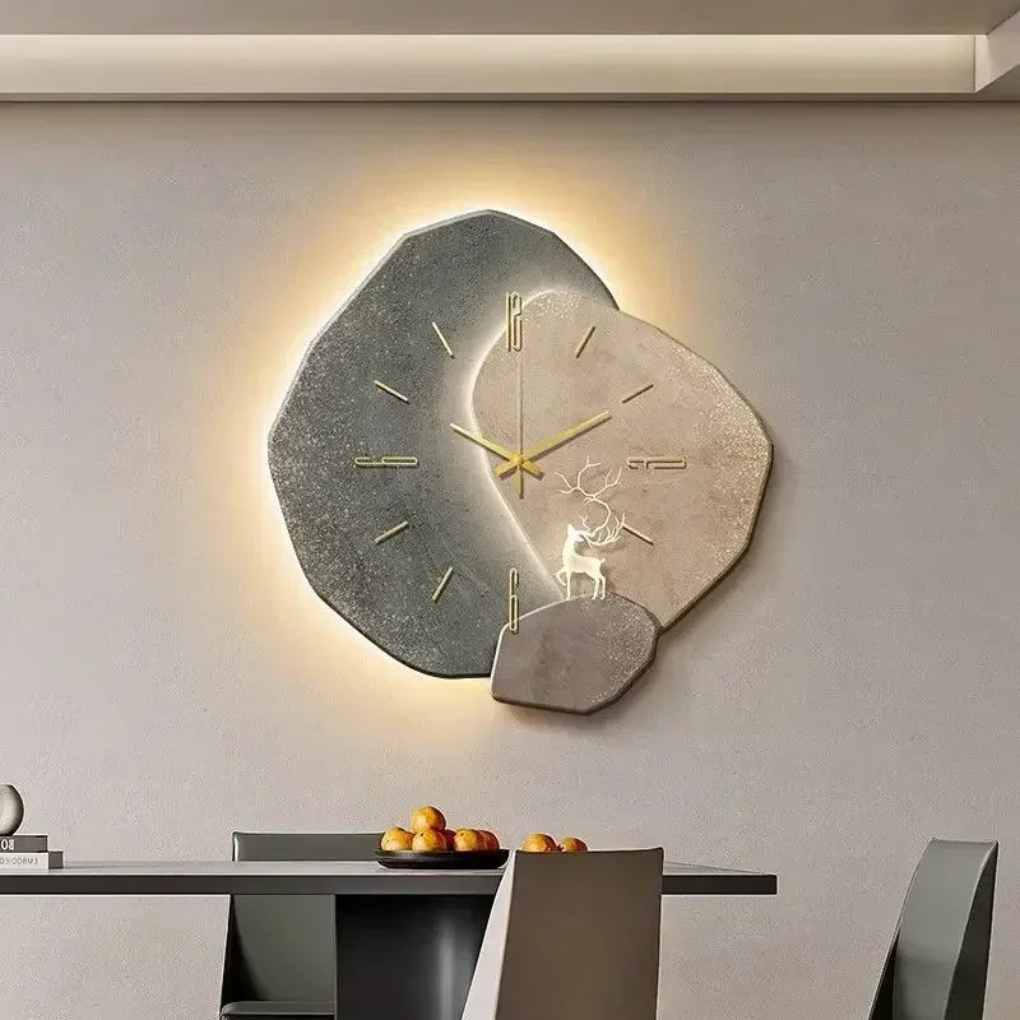 Reloj de pared moderno y minimalista con luz