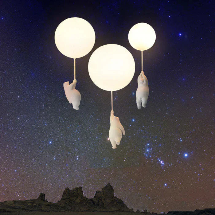 Lámpara de Techo Infantil | Diseño de Oso y Globo | CloudBear | Diseño Juguetón y Único | Iluminación LED | Plástico y Metal de Alta Calidad | Para Habitaciones Infantiles | 40 cm de Diámetro