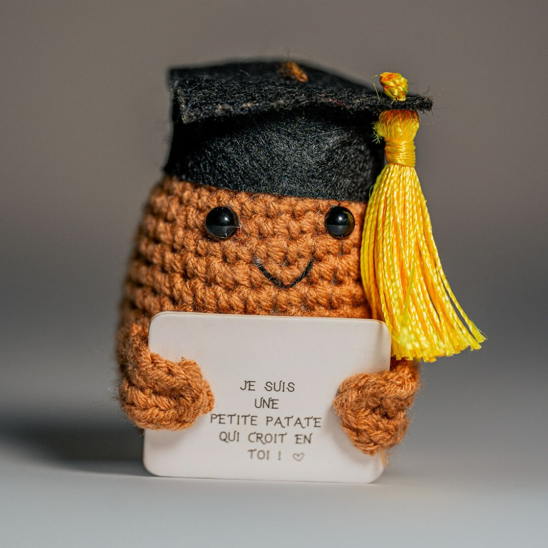 Pequeño compañero decorativo con un mensaje positivo