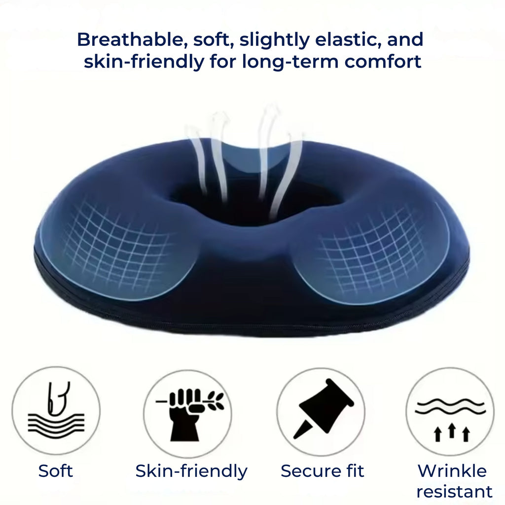 SitRelief | Cojín de Asiento en Forma de Dona – Alivio para el Coxis y Hemorroides – Espuma Viscoelástica – Funda Lavable – Uso en Oficina, Viajes, Postparto Kalsten