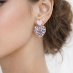 Poppy – Pendientes de Corazón de Moda con Diseño de Diamante