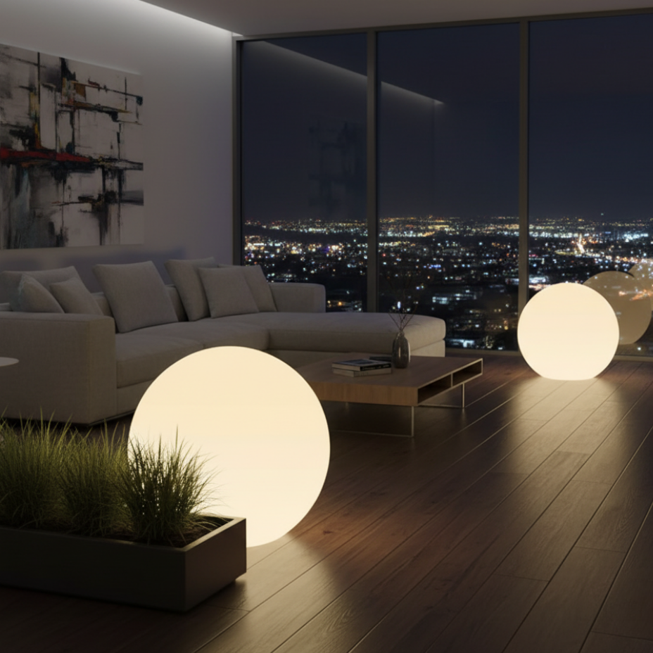 SphereGlow | Lámpara de bola moderna y ecológica con 16 opciones de color