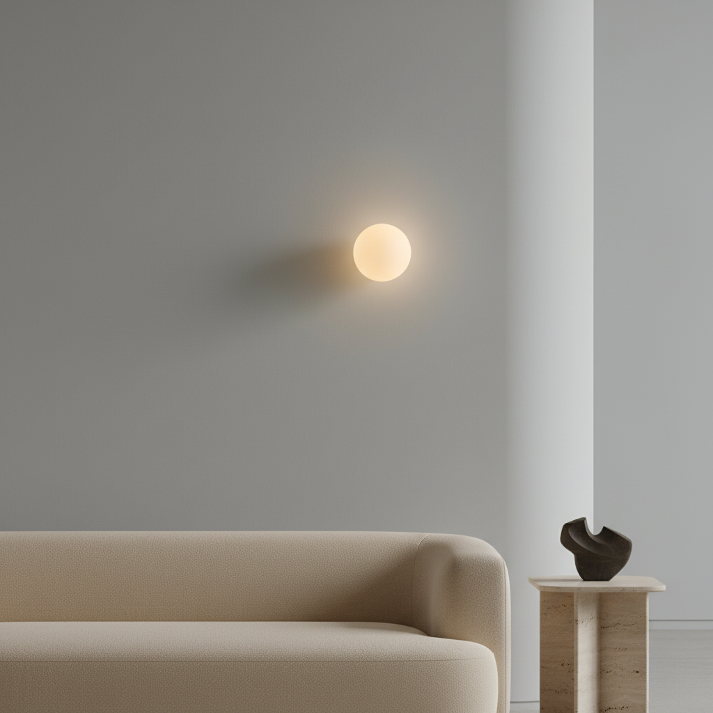 Luz de Pared Solsticio - Aplique de Vidrio Esmerilado Moderno para Interiores Minimalistas