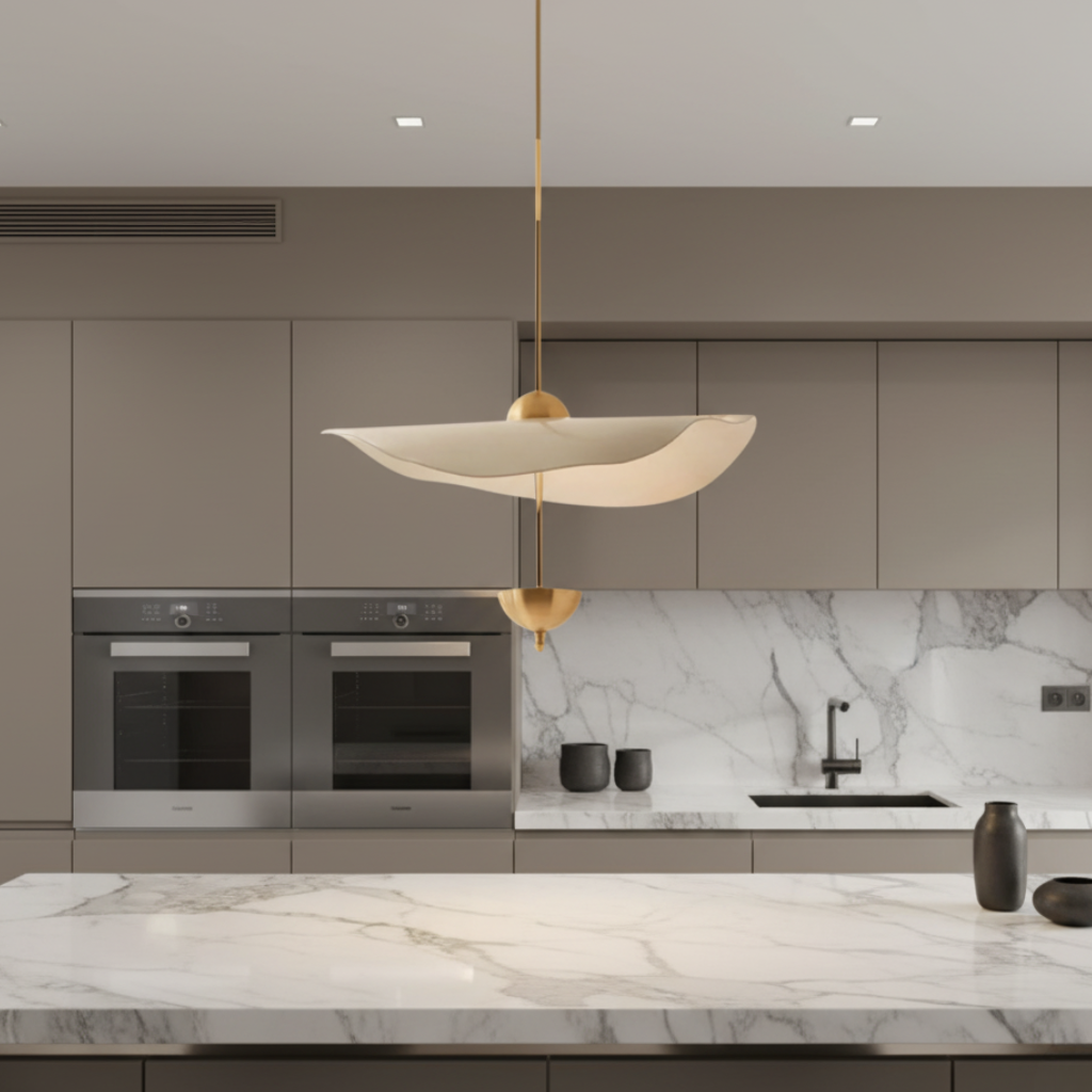 Lámpara Colgante Lotus - Iluminación de Cocina de Altura Ajustable, Compatible con LED