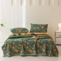 Cubrecamas Reversible de Hojas de Ginkgo Floral Jacquard