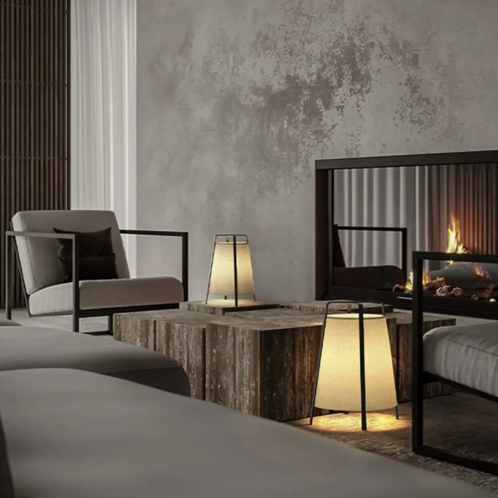 LumosShade | Lámpara de Pie y Mesa de Tela Moderna para una Ambiencia Elegante