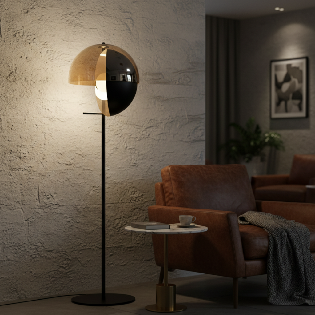Lámpara de Pie Moderna Neralith Soma - Elegante Lámpara de Cristal para Sala de Estar