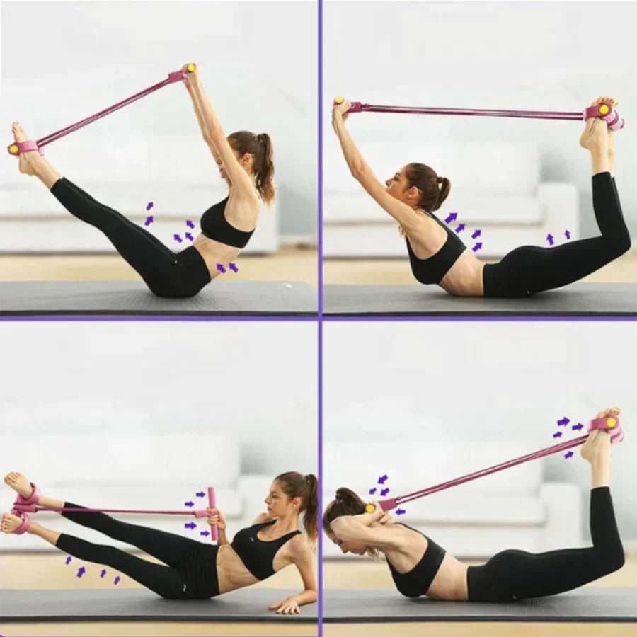 FlexiFit Pro - Tirador de Pedales Banda de Resistencia para Ejercicio de Fitness, Sit-ups y Yoga | 1+1 GRATIS