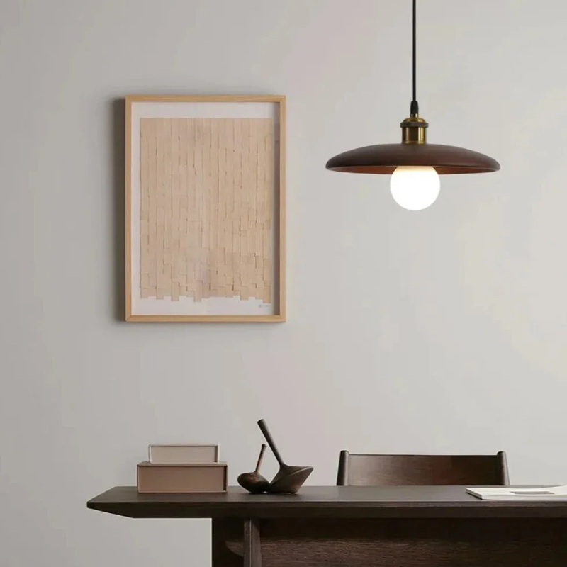 Oriva | Lámpara colgante en forma de disco de madera