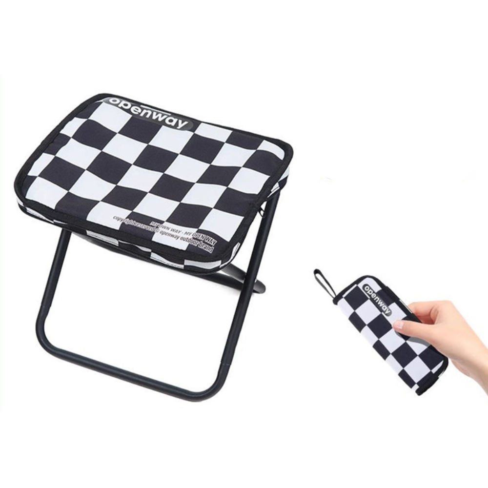 Taburete Plegable Compacto para Exterior - Acero Carbono de Alta Resistencia y Tela Oxford