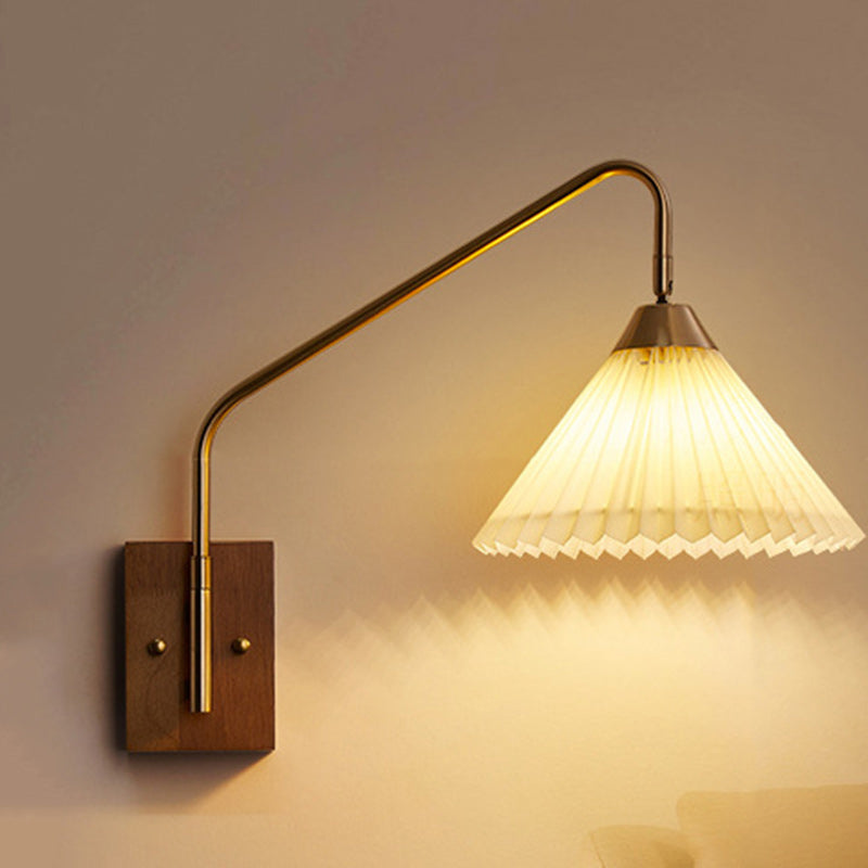 ZenGlow – Lámpara de pared trapezoidal plisada japonesa