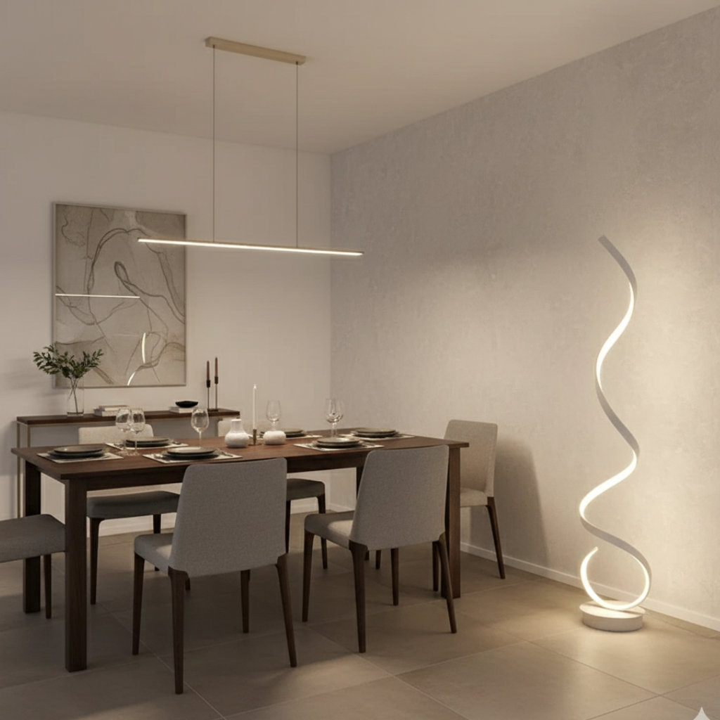Spira | Lámpara de Pie LED Espiral Regulable Moderna para Sala de Estar