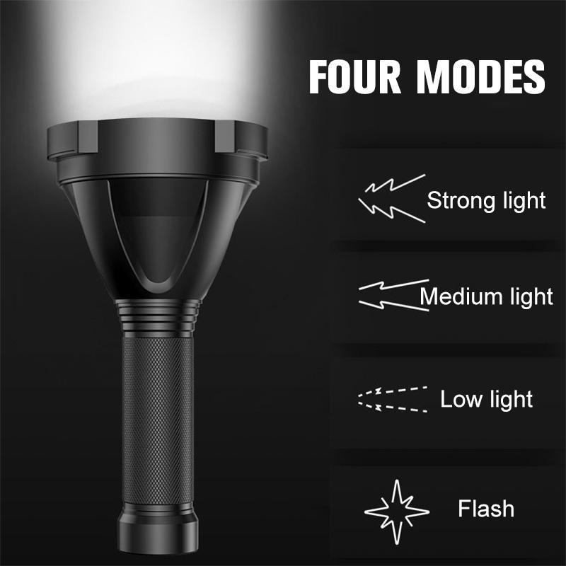 Linterna LED de alto rendimiento MS18 | 100.000 Lúmenes | 18x LEDs Cree XHP70 2.0 | Alcance de 2,3 km | IP56 a prueba de agua | Pantalla de estado OLED | Incl. paquete de batería