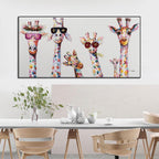 Giraffes de dibujos animados - Arte en lienzo para pared