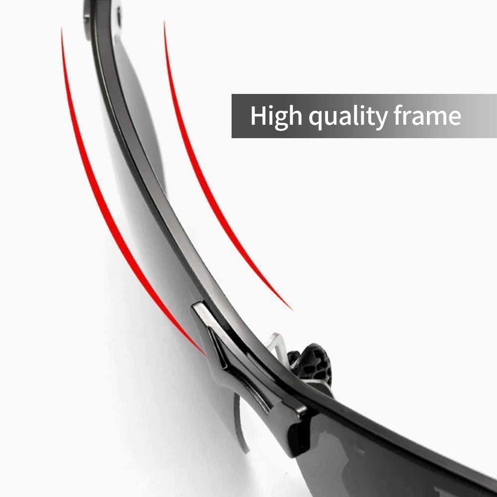 Gafas de sol foto-cromáticas con lentes polarizados anti-reflejo