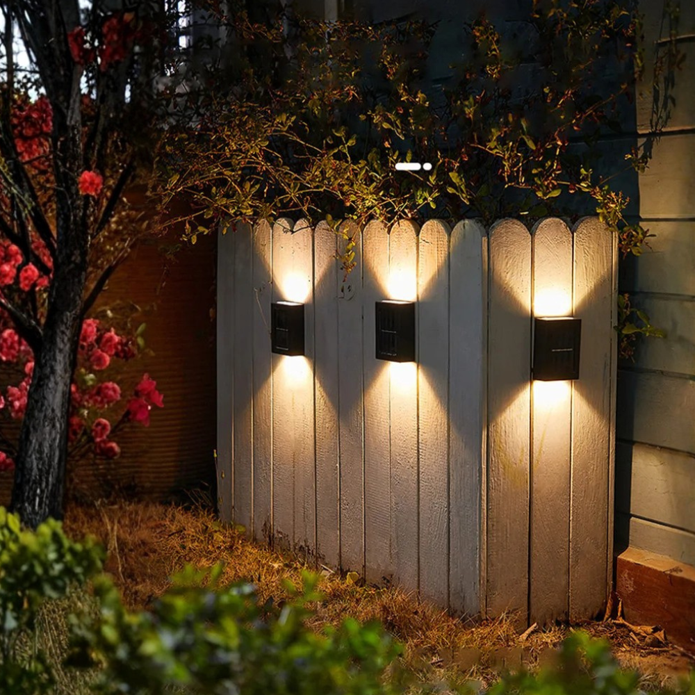 Luz Solar de Pared para Exteriores IP65 a Prueba de Agua | Luz LED Arriba y Abajo para Patio, Jardín y Jardín