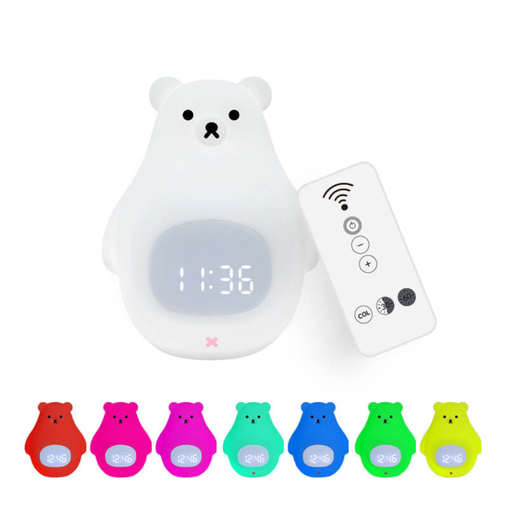 Reloj Despertador con Luz Nocturna de Oso Polar y Suave Iluminación LED