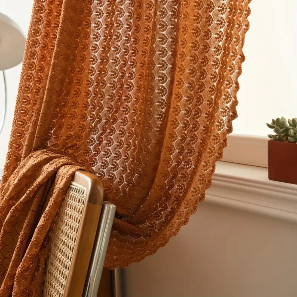 Cortina de Ganchillo Boho Amber Glow