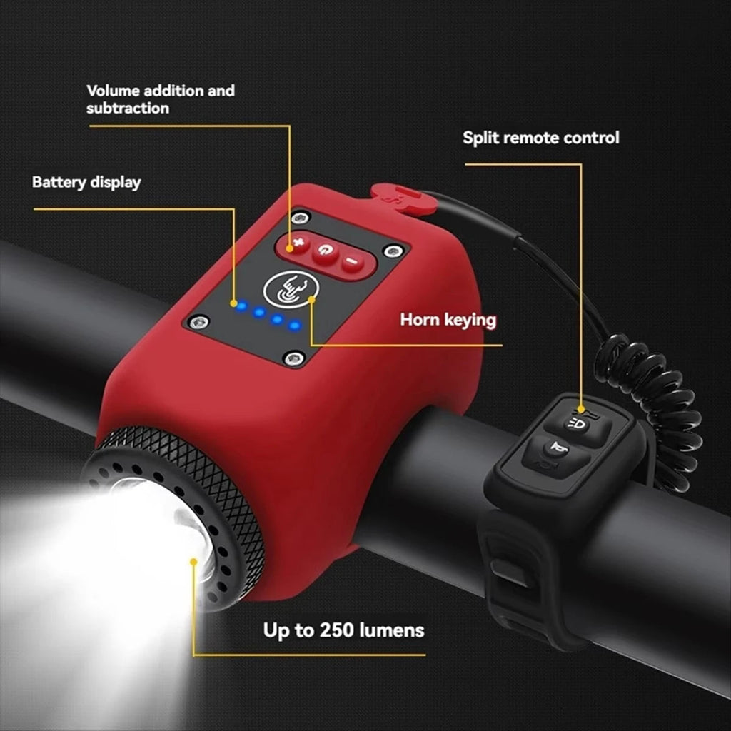 Bocina y Luz Delantera para Bicicleta Eléctrica