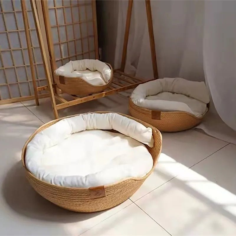 SnuggleBoo - Cesta de bambú elegante para mascotas