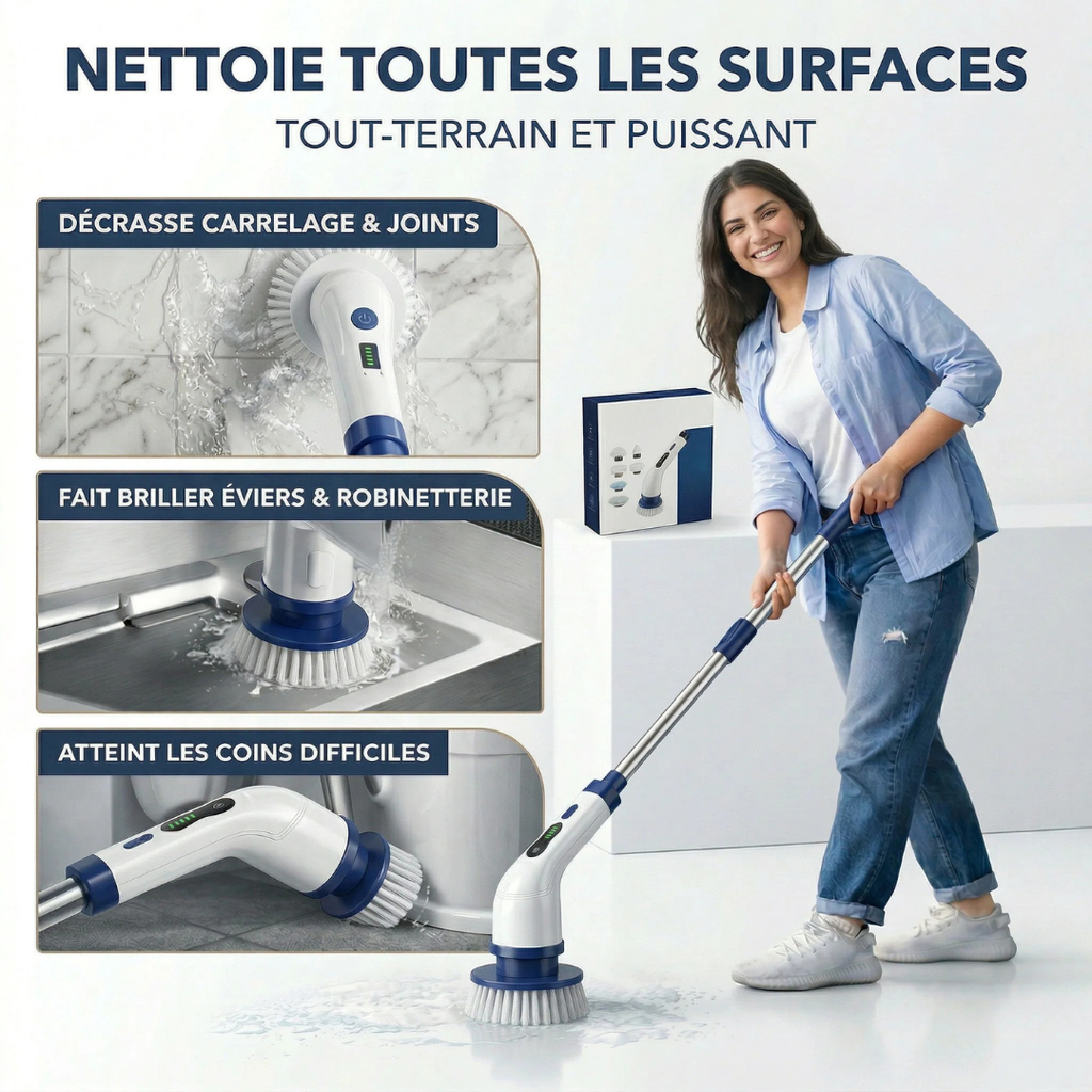 Dispositivo de limpieza rotativo eficaz y ergonómico para su hogar