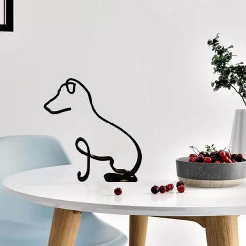Escultura de Arte Minimalista de Perro