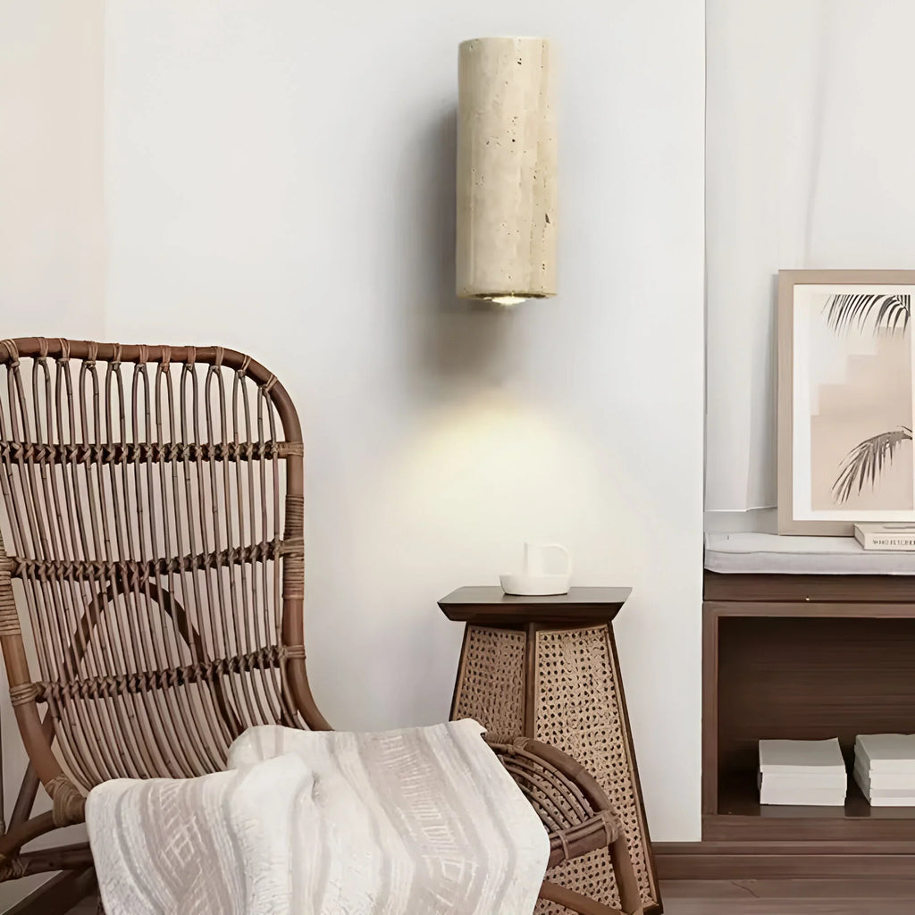StoneLuxe – Luz de Pared de Travertino Natural