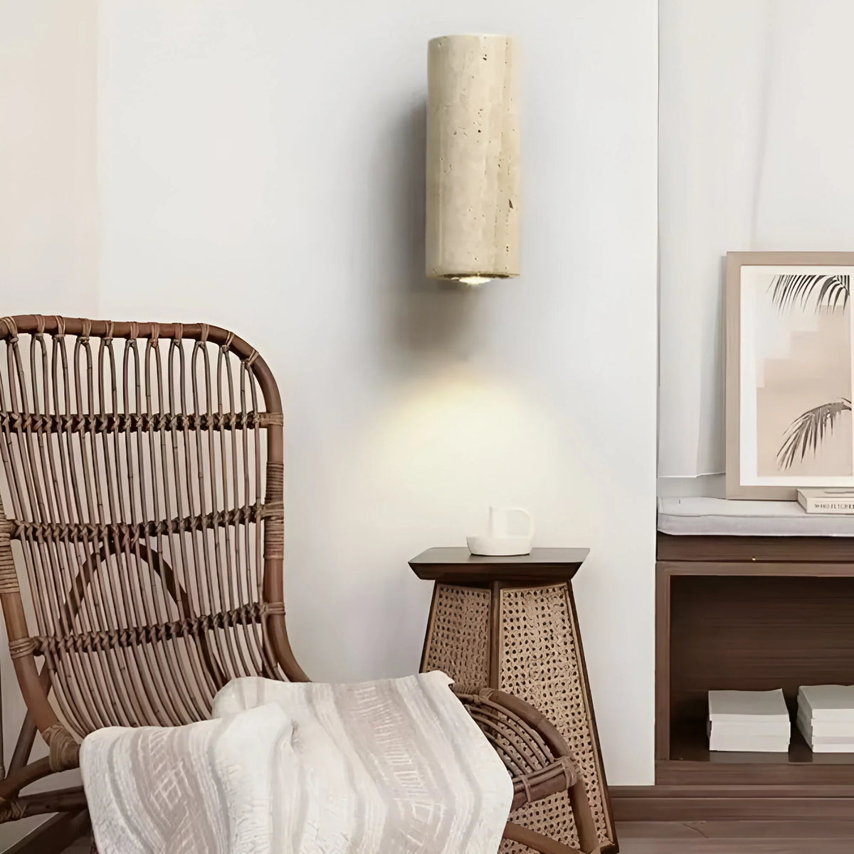 StoneLuxe – Luz de Pared de Travertino Natural