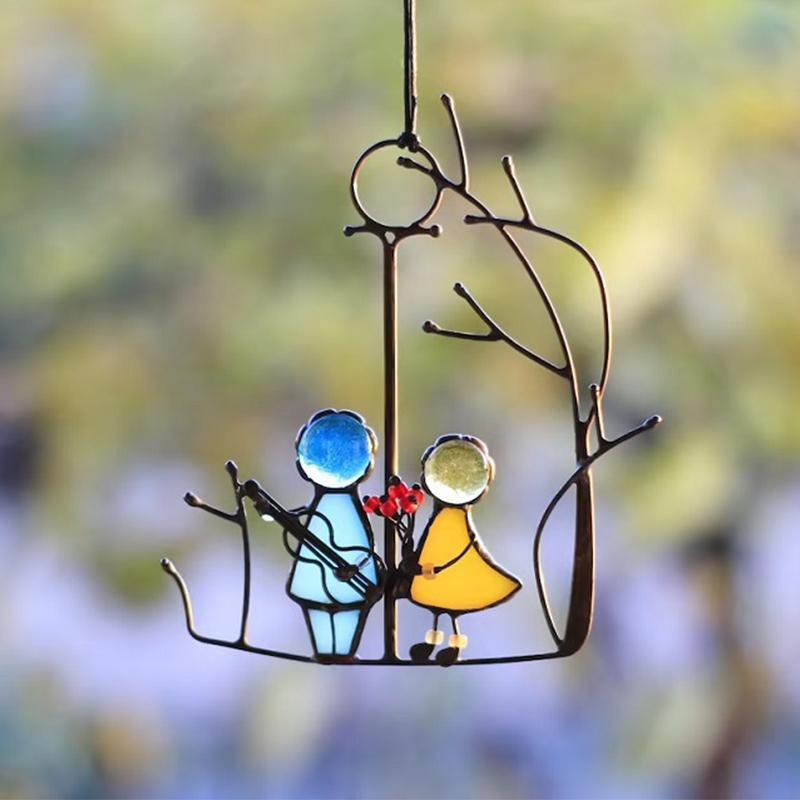 Atrapasol, colgante de ventana, arte en vidrio de colores