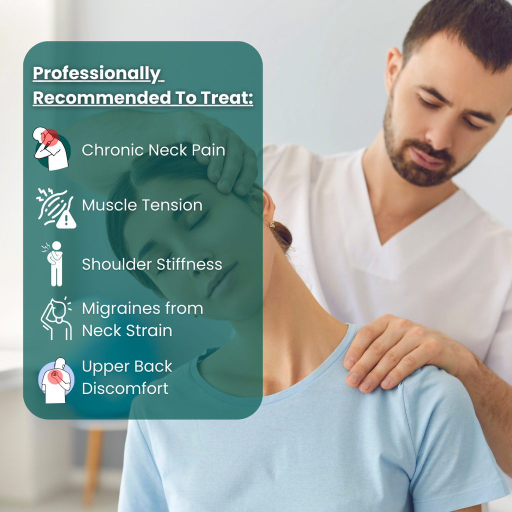 Lisslune | Almohadilla Térmica y Masajeadora para el Cuello | Calor para Cuello y Hombros para la Relajación Muscular | Configuraciones Ajustables para Alivio del Estrés | Alivio y Relajación del Dolor en el Cuello