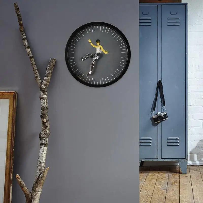 KungFuTick - Reloj de Pared con Forma Redonda y Diseño Inspirado en Kungfu