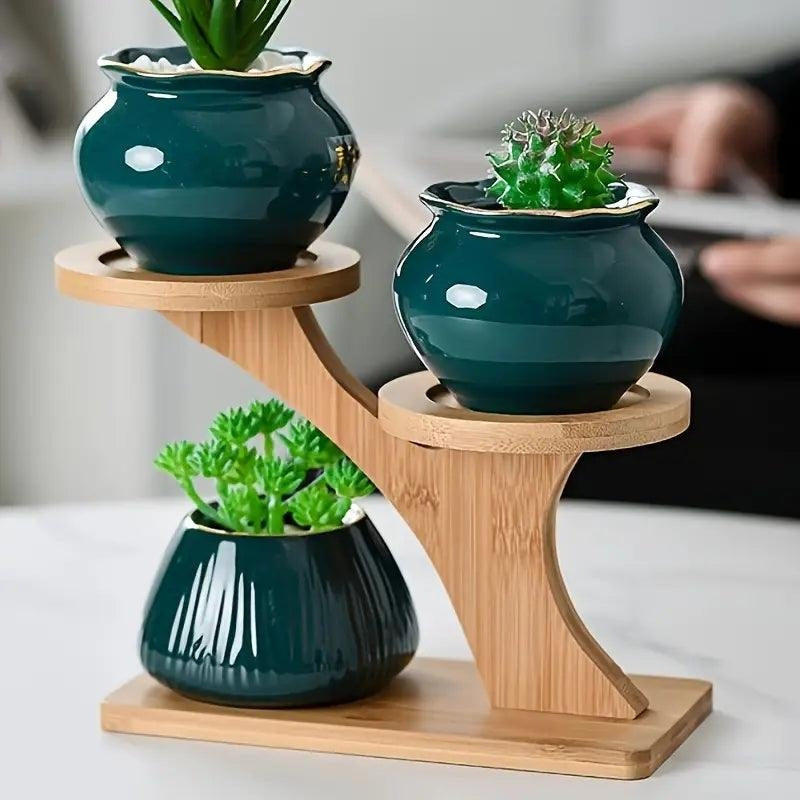 BloomStand - Soporte Multifuncional para Plantas con Doble Nivel y Diseño Portátil