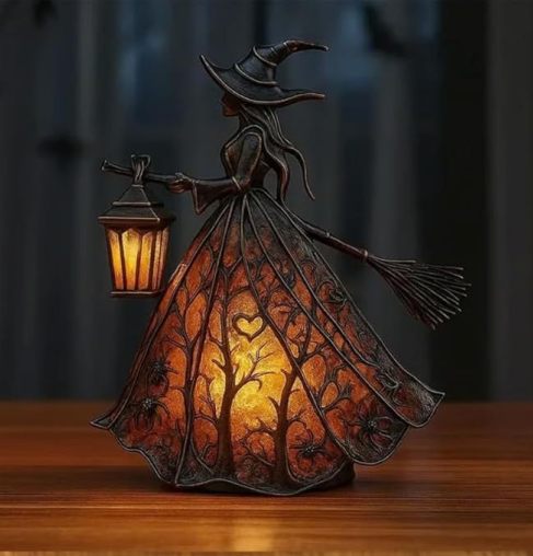 SpookyGlow – Linterna de Bruja de Halloween