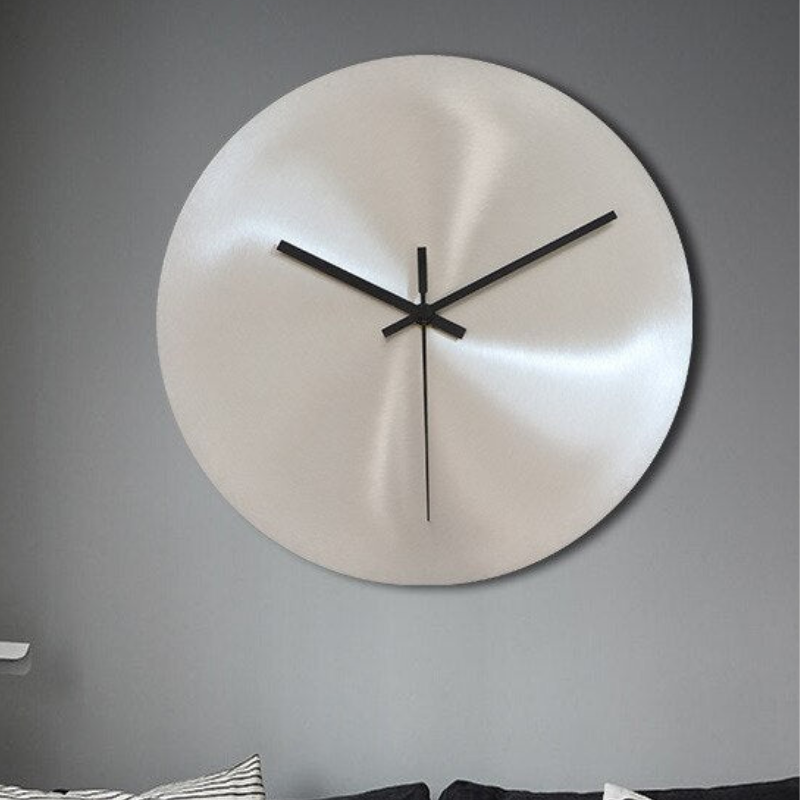 TijdHalo – Reloj de Pared Redondo de Acero con Mecanismo Silencioso y Diseño Moderno