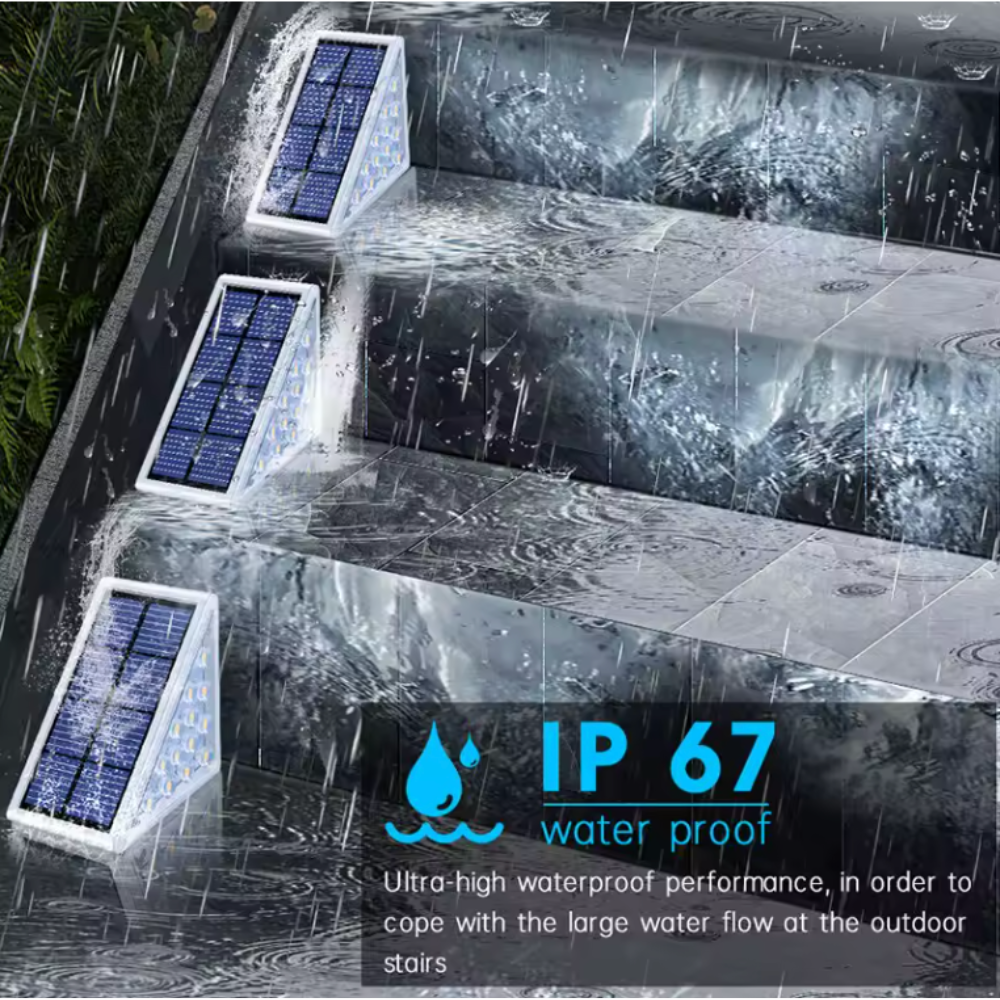 Luces de Escalera Solares EcoBright - Luces LED de Escalera Exteriores para Seguridad y Estilo