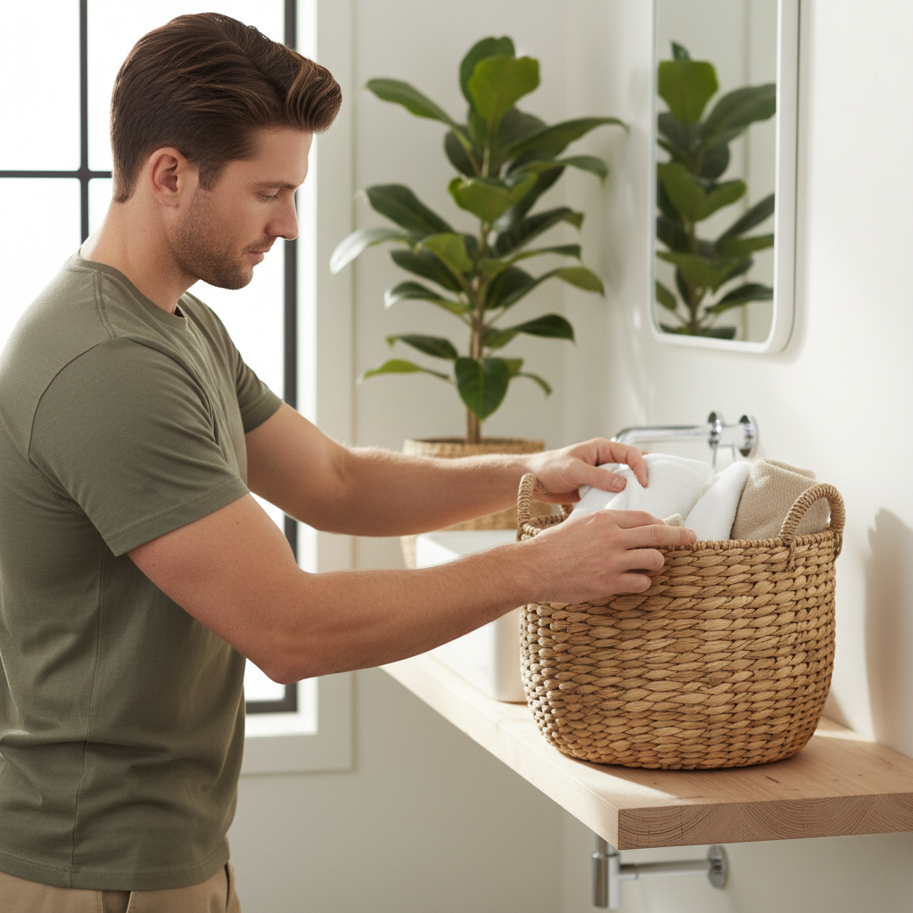 Cesta tejida natural