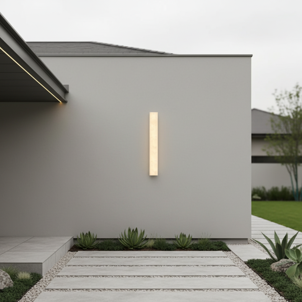 Luz de Pared Exterior Blanca Elegante - Aplique Rectangular Moderno con Duales Opciones de Energía