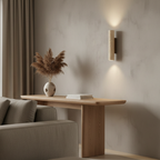 Aplique de Pared de Travertino Elegante - Iluminación Moderna Arriba/Abajo para Decoración Arquitectónica