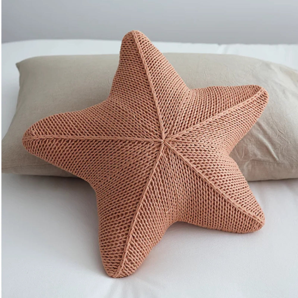 Cojín de Estrella de Mar Tejido a Mano