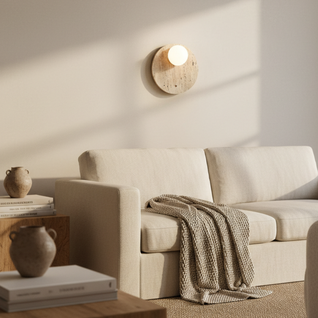 Lámpara de Pared Wabi-Sabi - Aplique de Pared Minimalista con Luz Natural Cálida