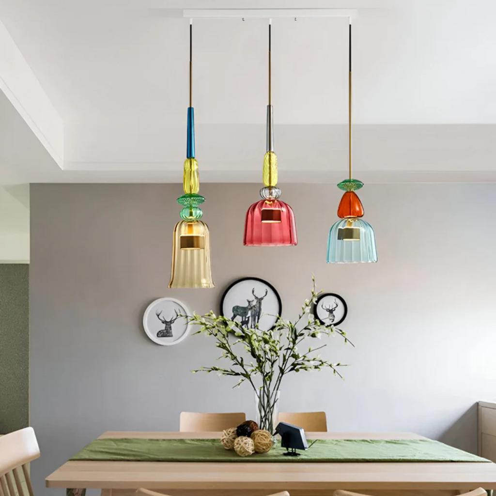 Vitrina | Lámpara colgante LED de vidrio colorido