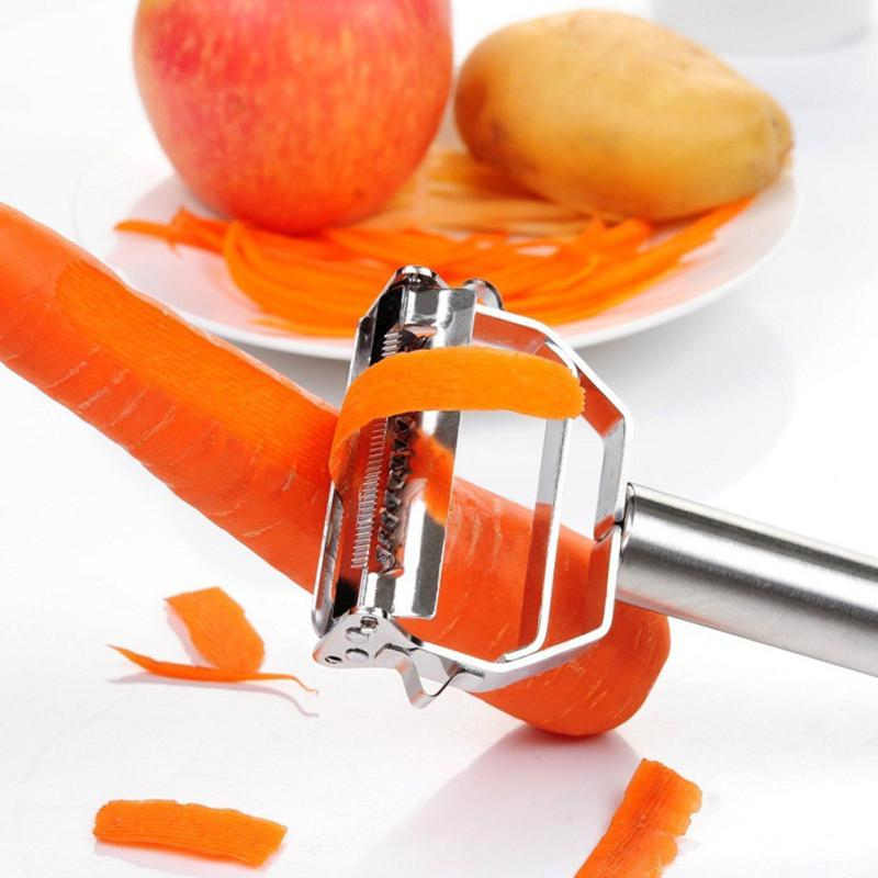 Pelador de verduras multifuncional de acero inoxidable ultra afilado & cortador en juliana
