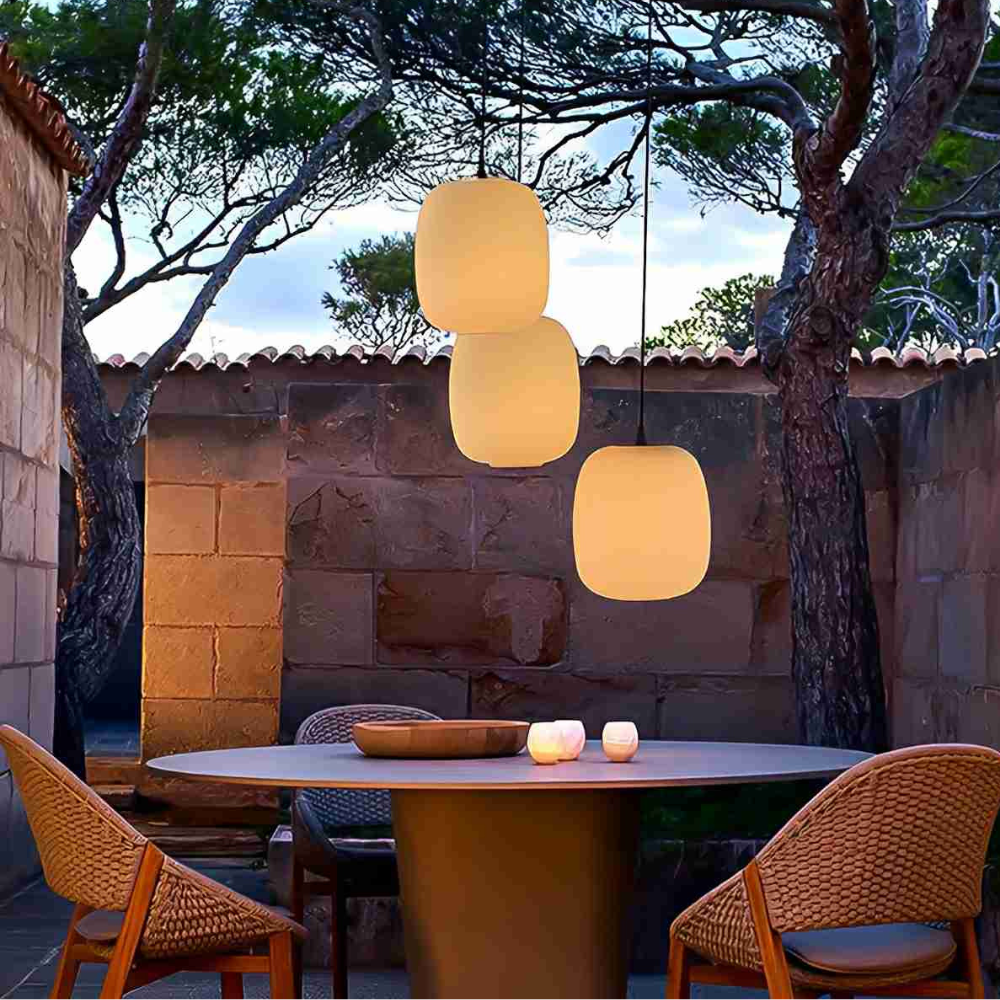 Lámpara Colgante Elegante para Exteriores - Luz de Pendiente Japonesa Impermeable