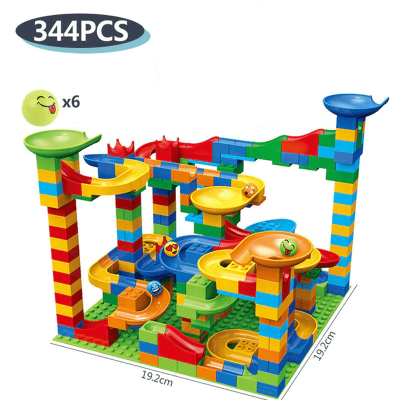 Marble Run Bloques de Construcción – Laberinto Creativo con Tobogán y Pista de Canicas para Niños – Juego Educativo para Resolución de Problemas y Fantasía