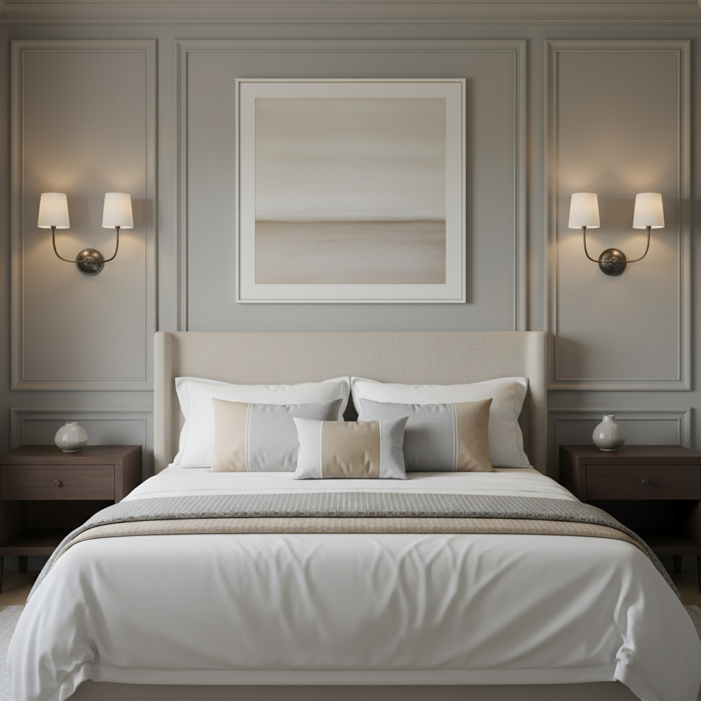 Aplique de Pared Doble Cadence con Brazos de Latón y Pantallas de Tela
