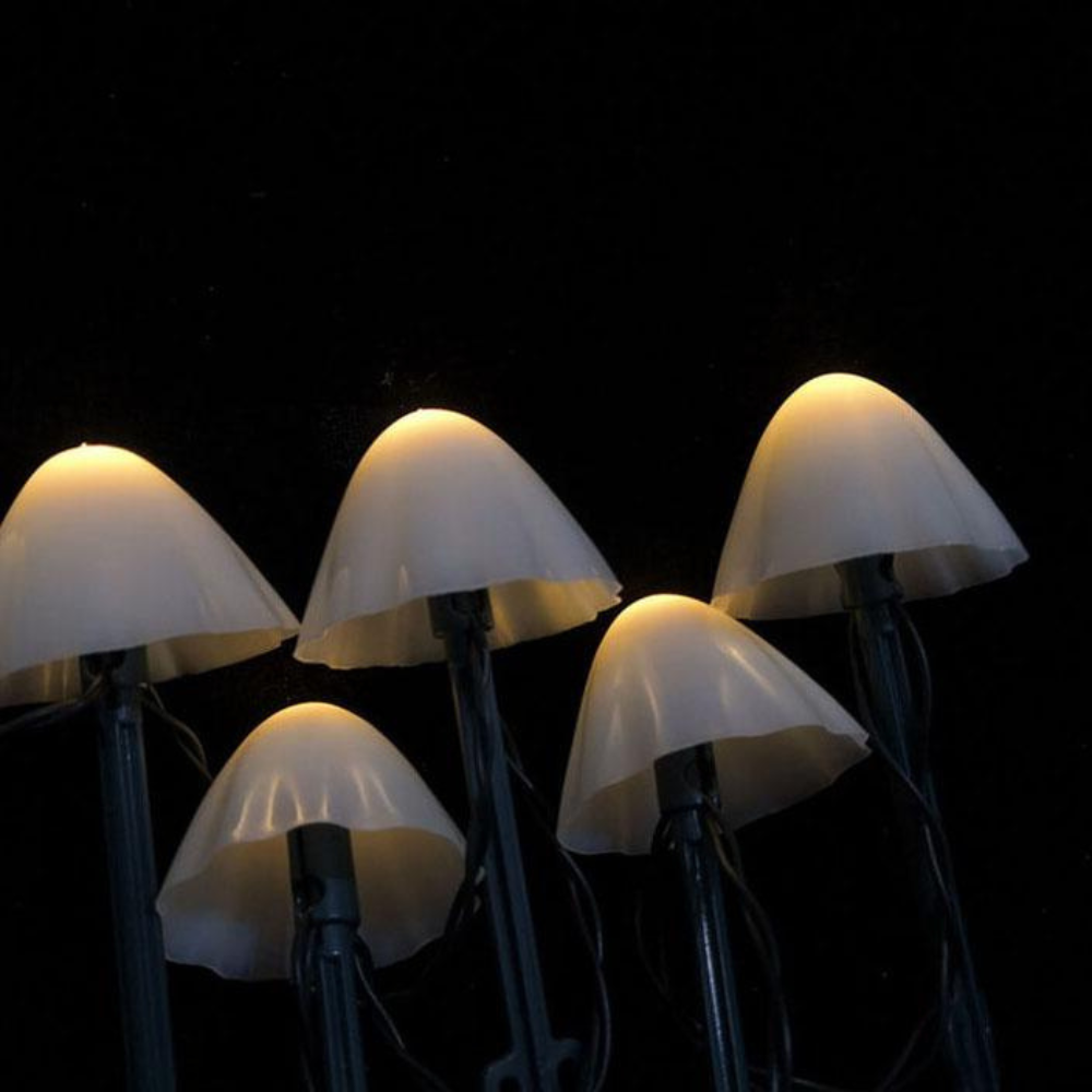 MushroomGlow | Luces de Cadena Solares Decorativas en Forma de Hongo para Decoración de Patio o Jardín