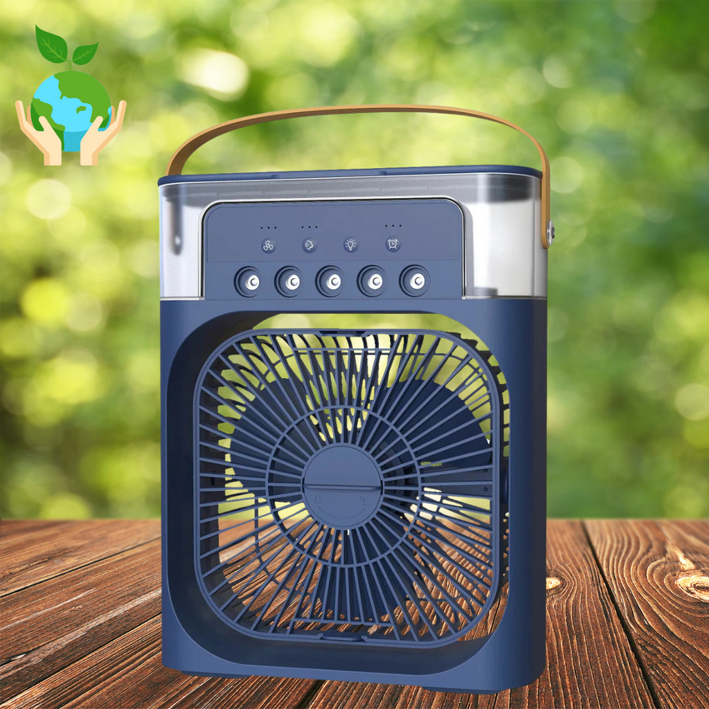 Enfriador de Aire 3 en 1, Humidificador y Purificador de Aire – Aire Acondicionado Portátil para Uso Interior con Luz LED