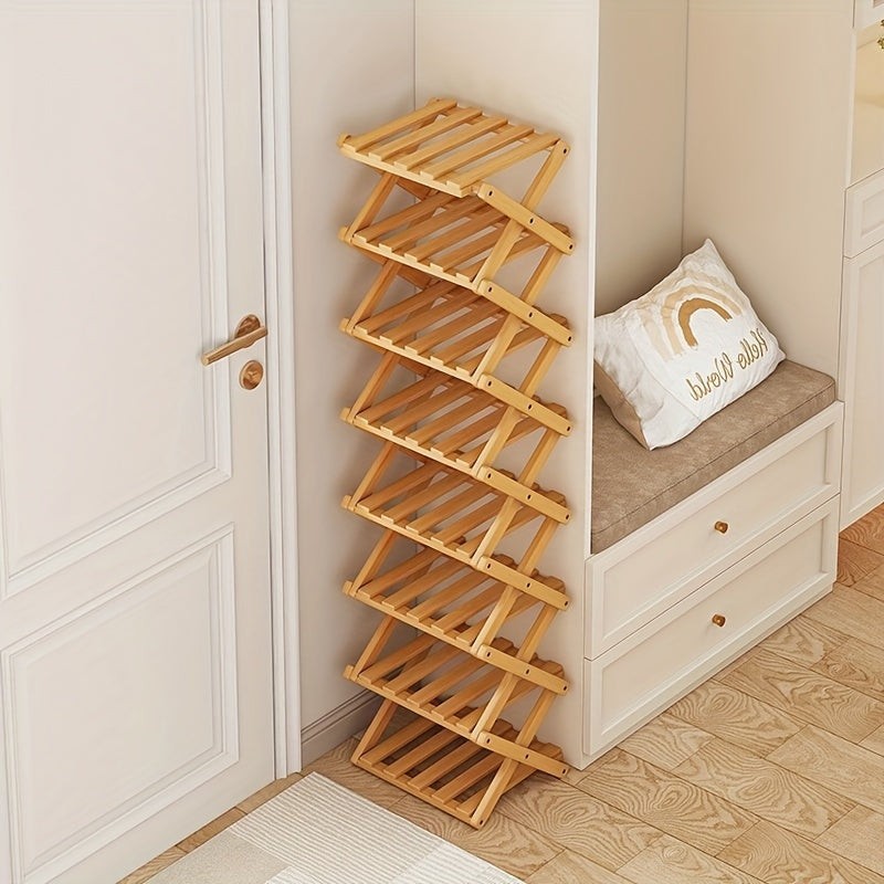 Estante para Zapatos de Bambú Inteligente – Compacto y Práctico para Cualquier Entrada