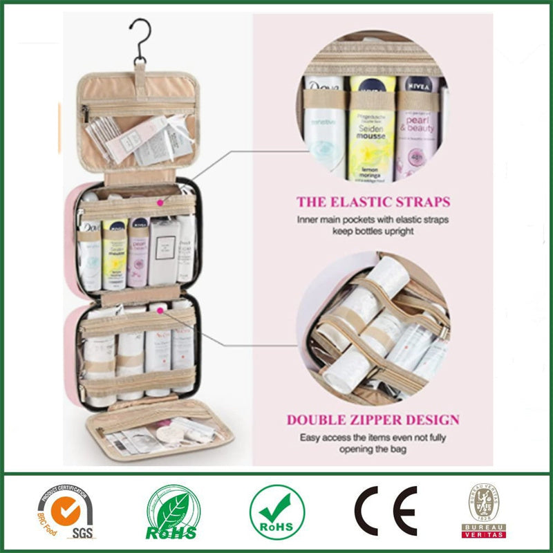 Bolsa de aseo impermeable con gancho para colgar