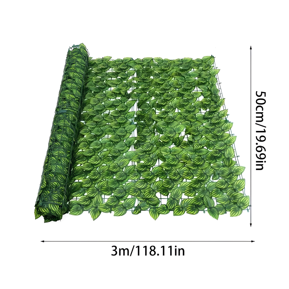 Cerca de privacidad verde artificial con hojas decorativas para jardín y balcón